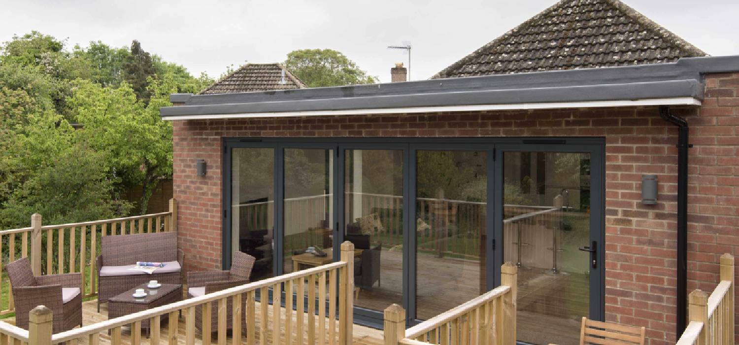 Modern Homes building with energy-efficient windows and doors in Stevenage featuring high-performance glazing.