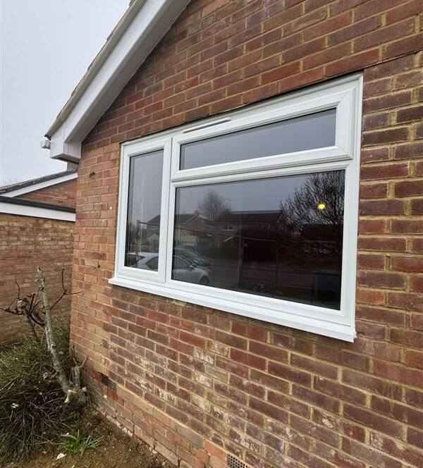 Damage window repair Oxford with new uPVC frame fitting