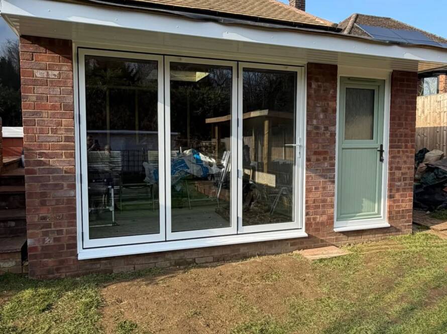Garden room extension with large bifold doors and glazing Hitchin