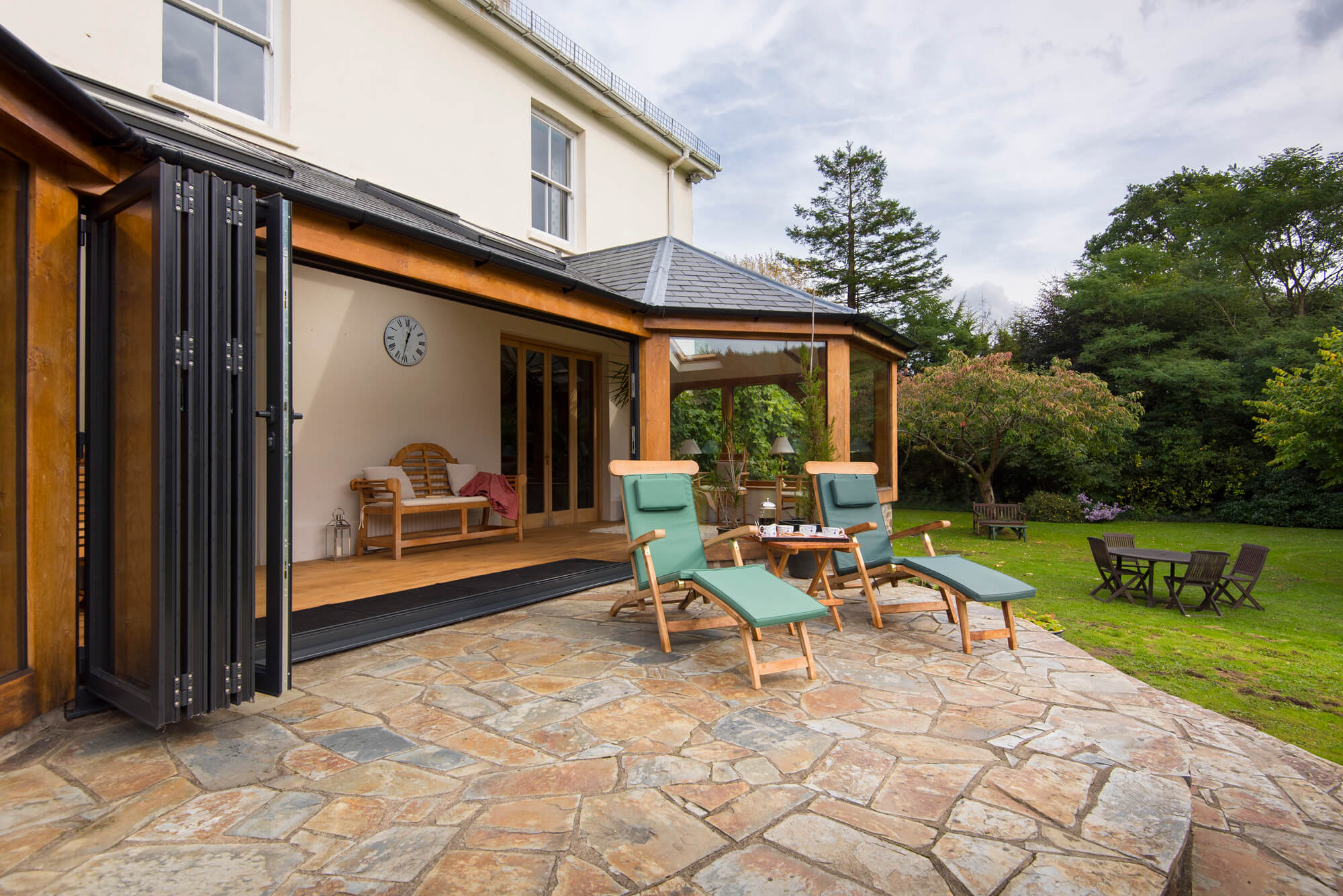 Bifold doors installed in a modern Cambridge family home extension